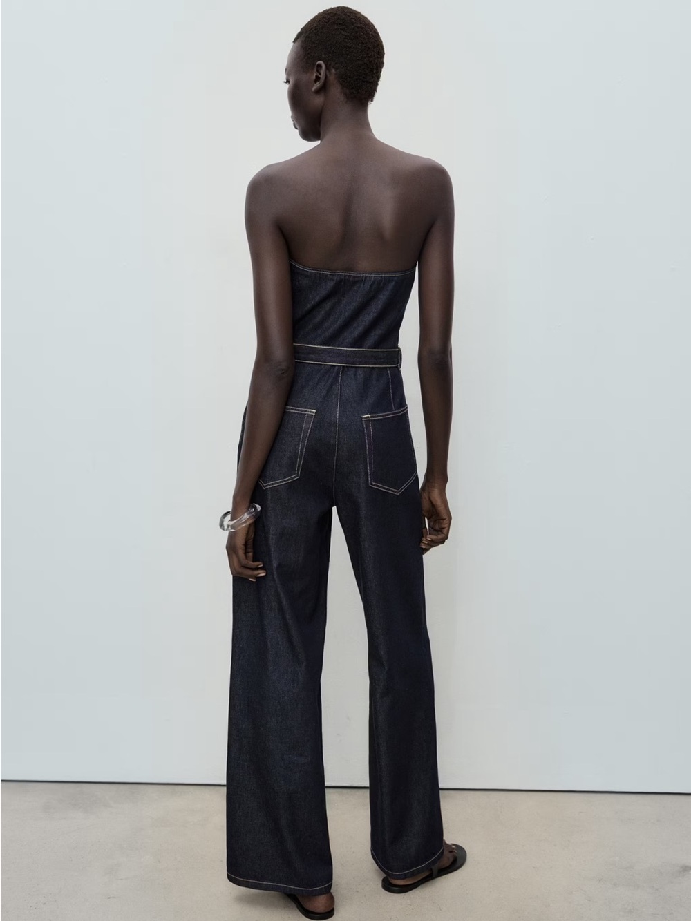 NWT (size M) MANGO STRAPLESS DENIM JUMPSUIT - Picture 5 of 10